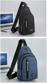 Small Sling Bag Crossbody Chest Shoulder Water Resistant Purse One Strap Travel Bag for Men Women Boys With Earphone Hole - Image 8